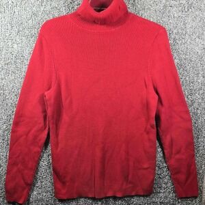 Ralph Lauren - Red Turtleneck Sweater Ribbed‎ Long Sleeve Pullover - Womens XL